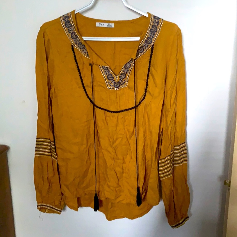 Beautiful boho yellow blouse